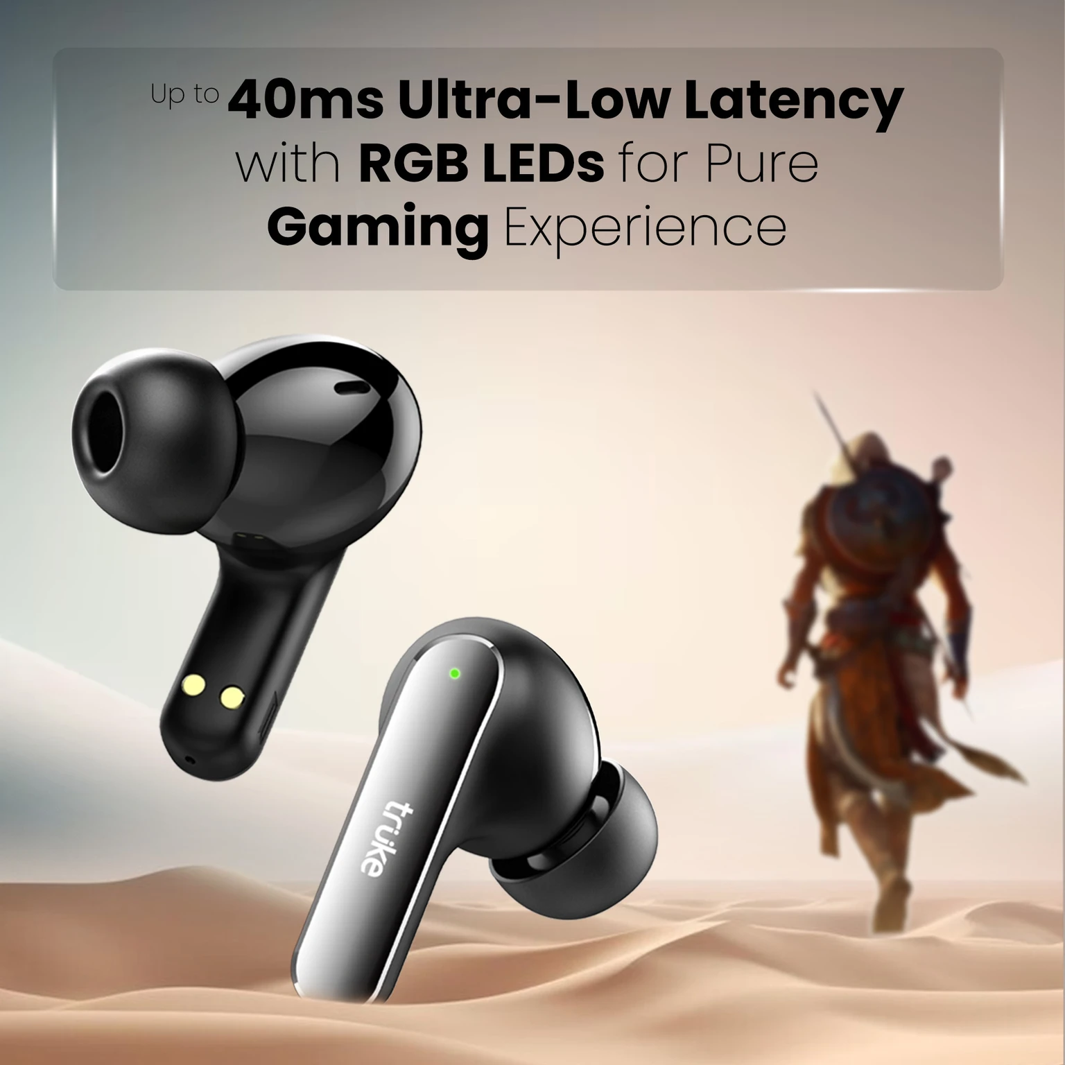 truke Buds F1 Ultra with 60 Hours Playtime, Spatial Audio, 13mm Drivers, Multi-modes Bluetooth Headset (Black, True Wireless) - Image 6